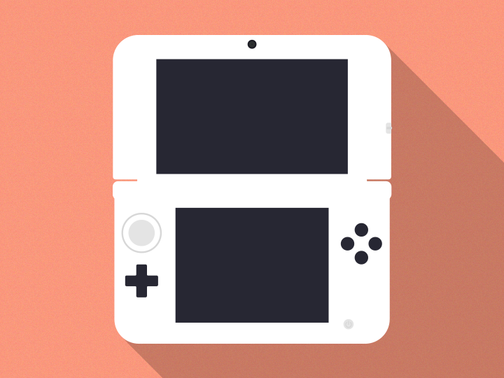 Flat Nintendo 3DS XL Illustration